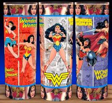 Wonder Woman Super Hero Comic Book Cup Mug Tumbler 20oz with lid and straw