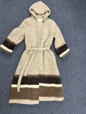 Vintage Hilda Ltd Jacket Women's M Wool Overcoat Trench Coat Cardigan Hood 70s