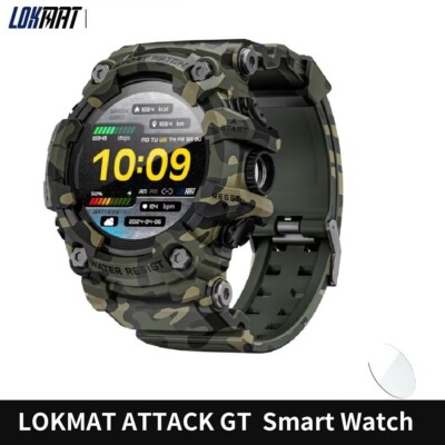 Robust Smartwatch LOKMAT ATTACK-GT Bluetooth-Anrufe 5ATM Wasserdicht Taschenlamp