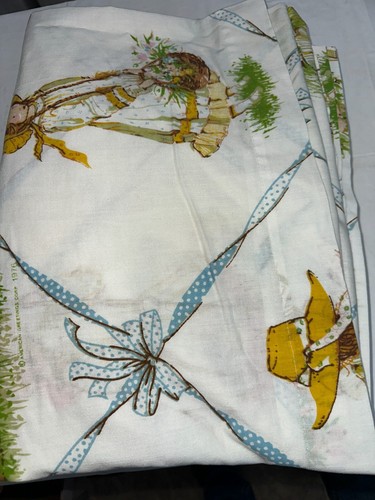 Vintage 70s Holly Hobbie American Greetings Flat /Fitted Twin Sheet Set A - Picture 7 of 7