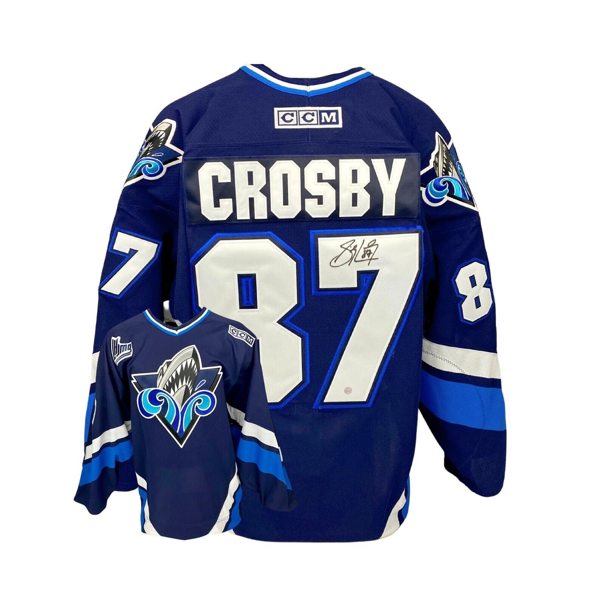 Sidney Crosby Signed Rimouski Oceanic Pro CCM Blue Jersey with CoA