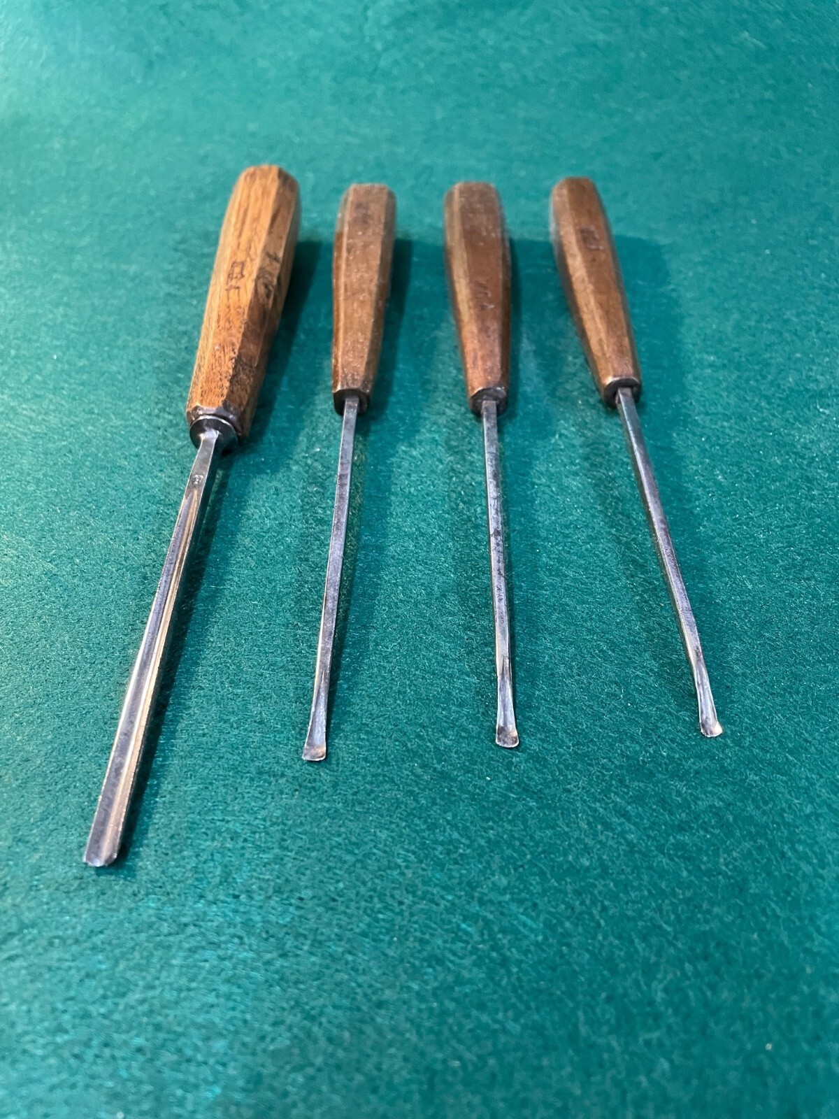 Set of 4 vintage wood carving chisels. Addis and unknown eBay