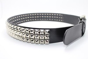 3 Row  Pyramid Studded Belt Genuine Leather made in the usa.
