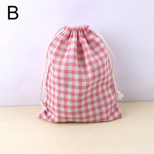 Cotton Linen Fabric Pouch Drawstring Bag Kids Travel Cloth Shoes Storage Bag AU - Picture 5 of 12