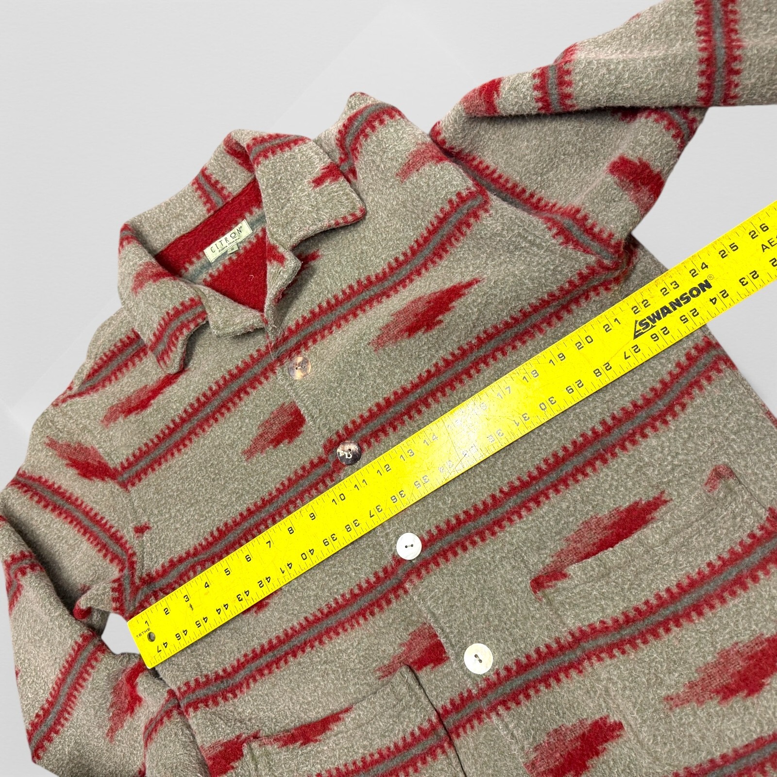 Citron Santa Monica Jacket S M Navajo Button Front Heavyweight Muted Floral