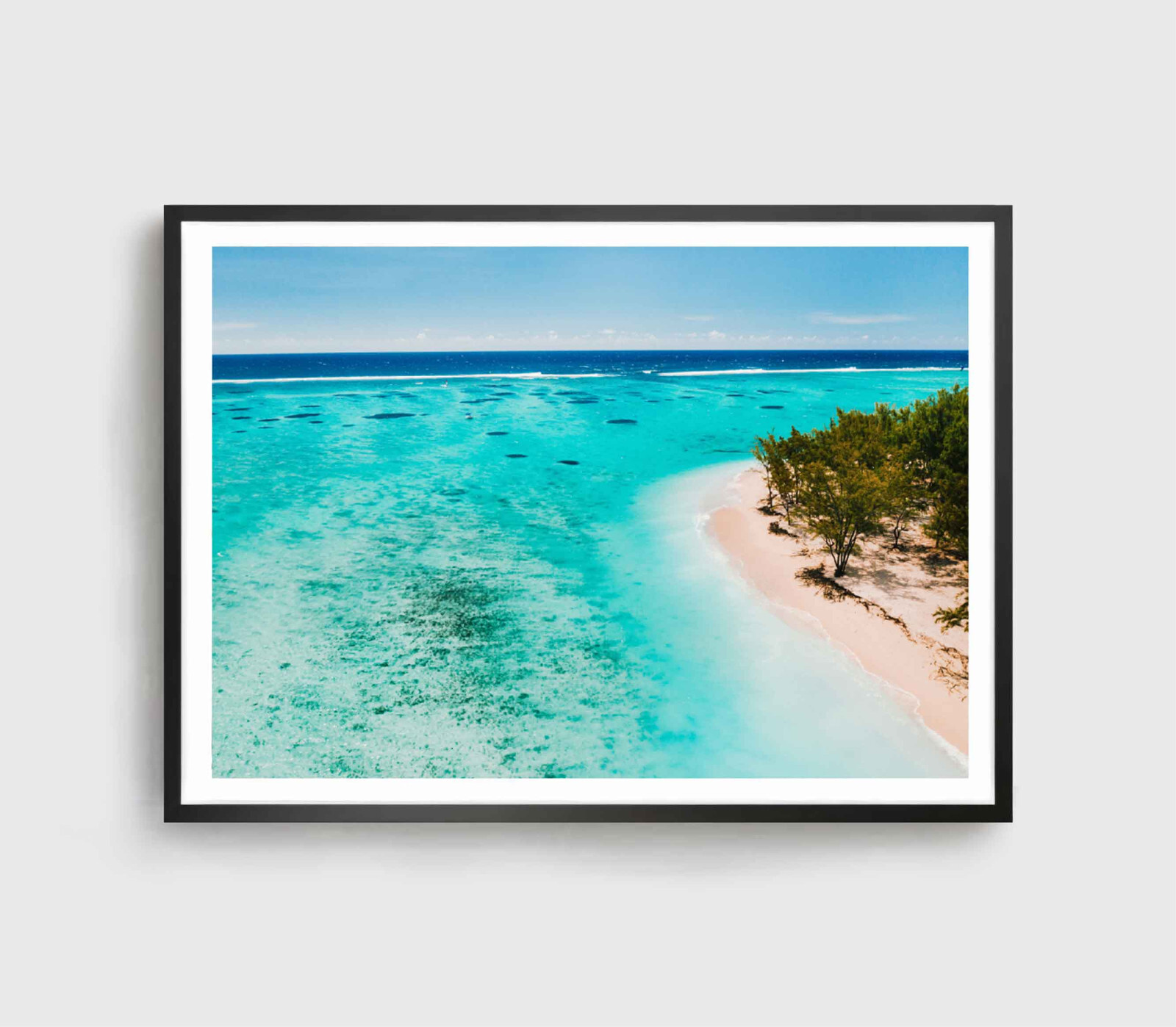 Blue Ocean Sea Print, Island Wall Art, Seashore Framed Beach Wall Art