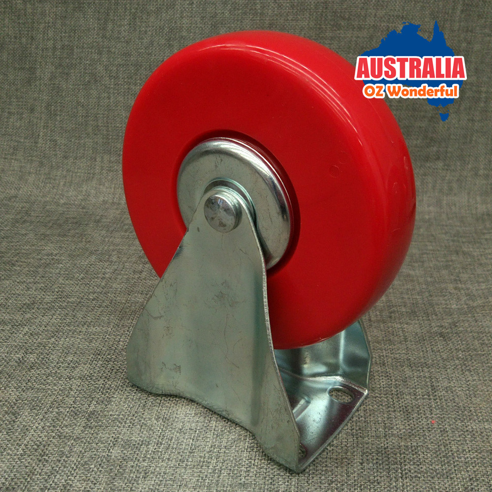 5" 125mm Fixed PU Castor Caster Wheels Wheel Castors Heavy Duty eBay
