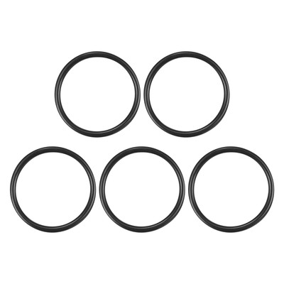 5pcs Nitrile Rubber O Ring 2.05'' OD 1.73'' ID 0.16'' Width NBR O-ring, Black