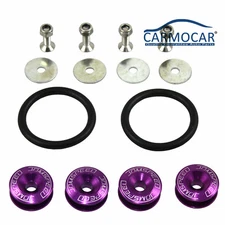  Purple Jdmspeed Aluminum Quick Release Fasteners Kit For Bumper & Trunk Hatch