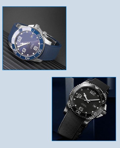 Correa de reloj de goma de 21 mm para Longines Conquest L3.742.4 642 781 782 correa de reloj - Imagen 17 de 36