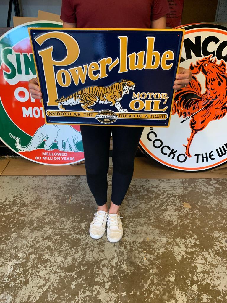 Antique Vintage Old Style Sign Powerlube Motor Oil Made in USA | eBay