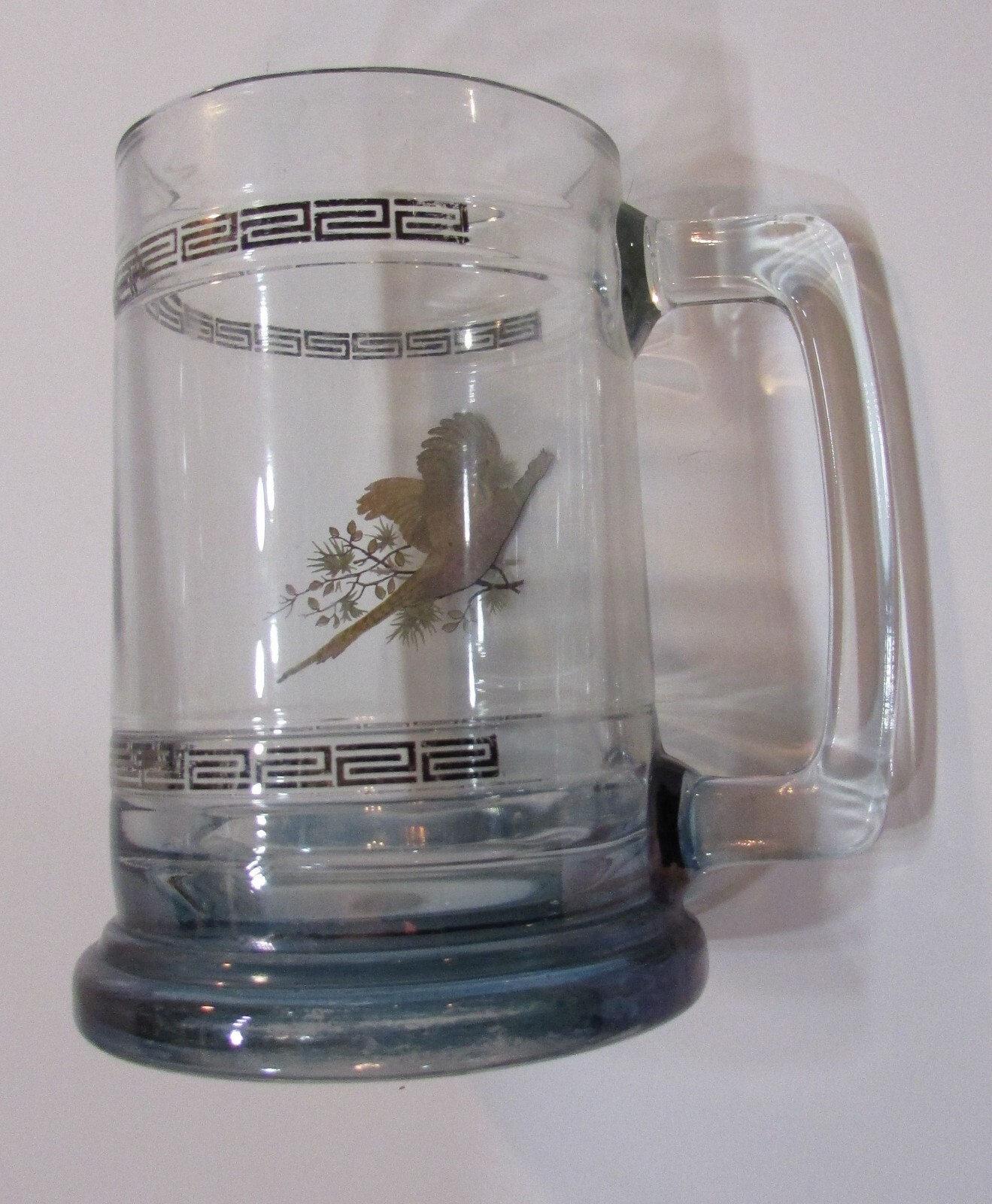 Vintage 1980’s Princess House Colonial Game Bird Pheasant Heavy Glass Mug Stein