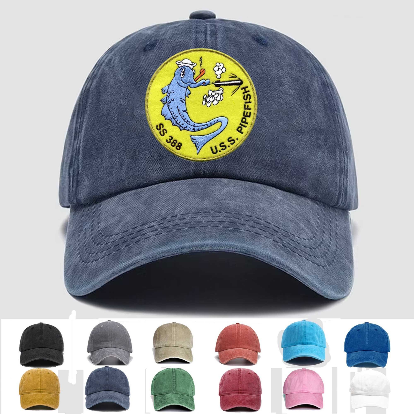 Custom Embroidered Hat SS-388 USS Pipefish, Veteran Cap, Trucker Hat, Gift Idea