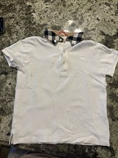 Boys Burberry Polo Size 8 White Authentic