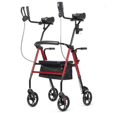 NEW Deluxe OEM ELENKER Folding Upright Rollator Walker Medical Aid 4 Wheel Chair