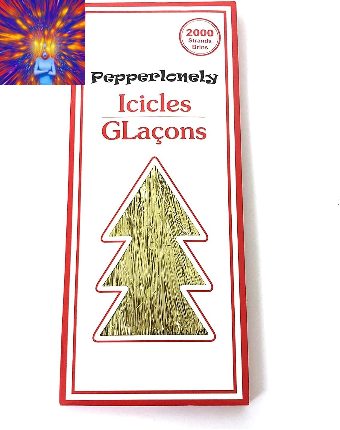 2000 Strands Icicles Tinsel Tree Christmas Decorations, Gold