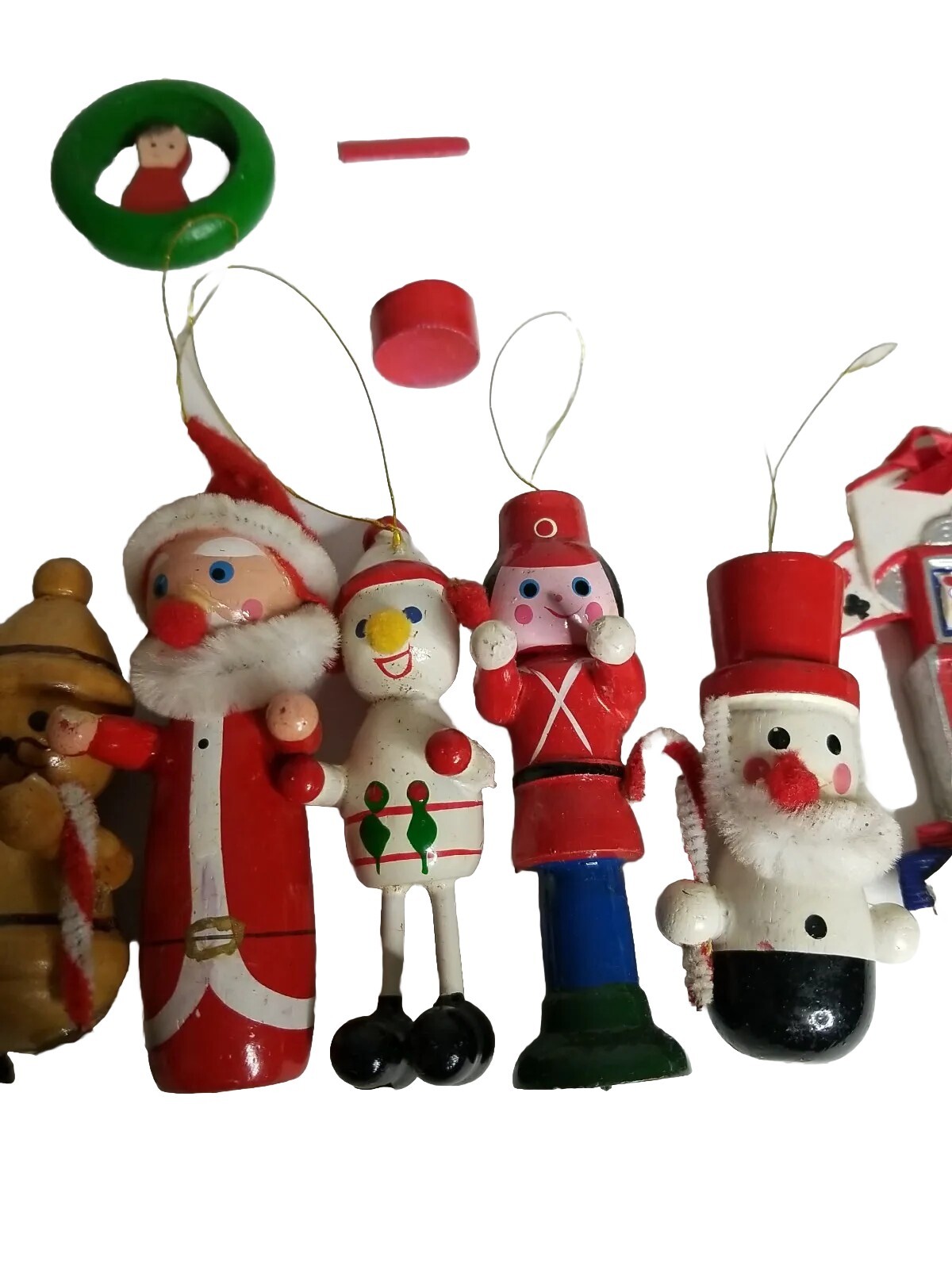 Vintage Wooden Christmas Ornaments Lot of 17 eBay