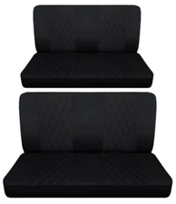 Fits 1955-1963 Chevy Bel Air 4door sedan Front and Rear bench seat covers black