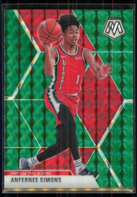 2019-20 Panini Mosaic Anfernee Simons Portland Trail Blazers #65 Green Prizm