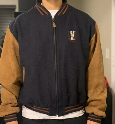wool blend varsity jacket