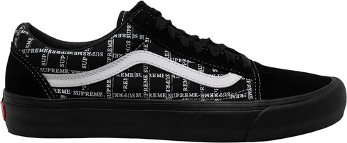 SUPREME X VANS Old Skool Pro x Supreme Logo Pattern Sz 12 Black