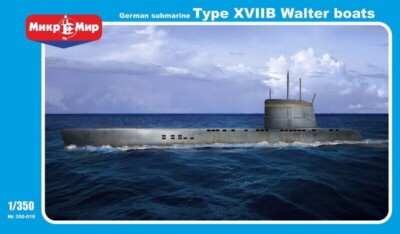Mikromir 350018 German submarine Type XVIIB Walter boats, 1/350