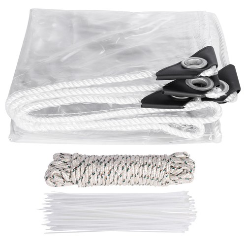 Clear Cover Tarp Waterproof Tarpaulin Weather Resistant Heavy Duty PVC Tarp US - Picture 144 of 170