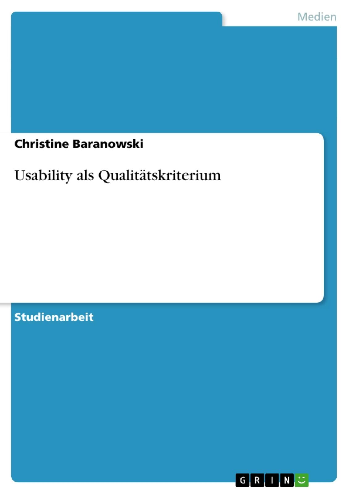 Thumbnail - Usability Als Qualitätskriterium | Buch | 9783656147909