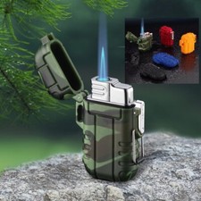 ✅Free Name engrave ✅Gas FLAME LIGHTER ✅Tactical✅ Survival Lighters + Rope✅#06