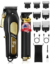 Professional Hair Clippers & Trimmer Kit for Barber Mens Beard Haircut Set