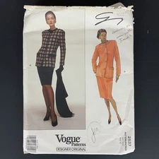 Vogue 2537 Genny Jacket Skirt Shawl 6 8 10 Sewing Pattern 1990 UNCUT