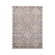 4' x 6'2" TaupeBrown Textured Wool Silk Mughal Inspired HandKnotted Rug R75132