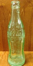 COCA COLA GLASS BOTTLE GREEN GLASS 6 OZ TAMPA FL
