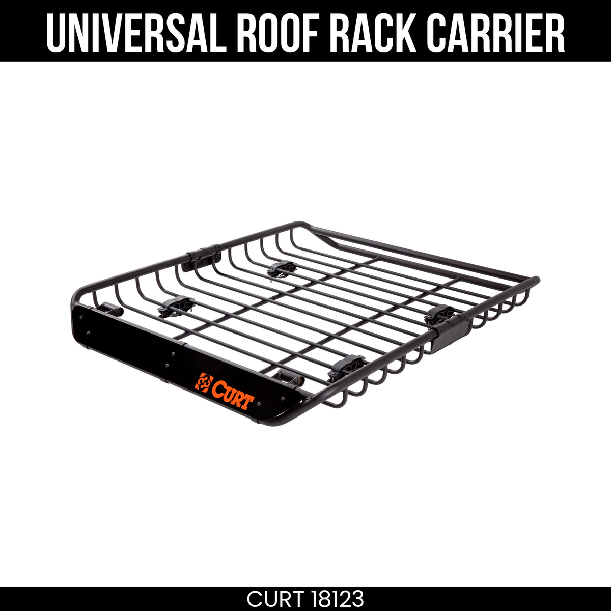 CURT 18123 Universal Black Steel Roof Rack Rooftop Cargo Carrier