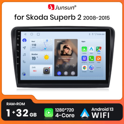 Für Skoda Superb II 2008-2013 Carplay Android 13 Autoradio GPS NAVI BT WIFI DAB+