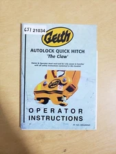 Geith Autolock Quick HItch 'The Claw' Operator Instruction Manual