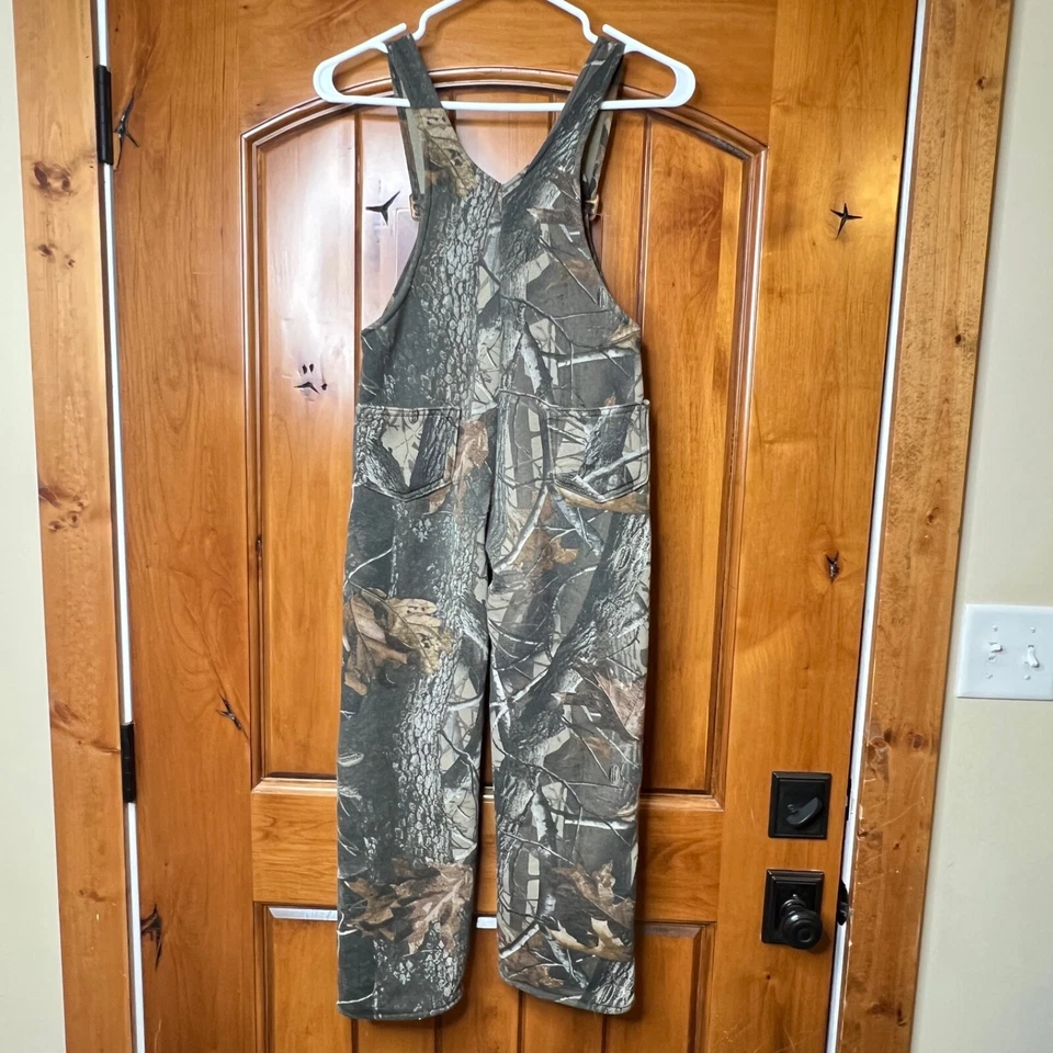 Camo Overalls Fleece Lined Youth Medium Realtree Hardwoods Vintage Hunting - Image 2 of 4