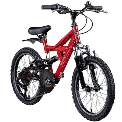 Galano FS180 20 Zoll Mountainbike Fully 6 Gang Kinder Fahrrad MTB Rot 31cm