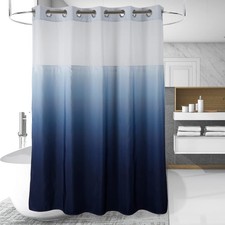 71" W x79 L Hook Free Fabric Shower Curtain with Polyester Snap-in Liner with...