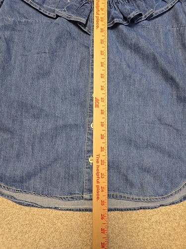 Pilcro Women's Chambray Ruffle Trim Button Down Top Sz S Western Rodeo NWT - Picture 6 of 7