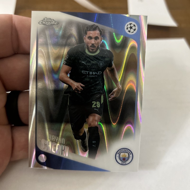 Topps Chrome 2026 Wave Refractor Rayan Cherki Manchester City #1