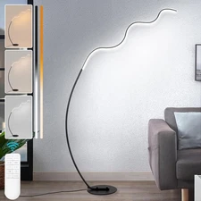 Arc Floor Lamp with Remote Control, 70" Modern Standing Tall Lamp with 3CCT, ...