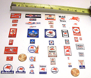 1/24 & Various Scales Vintage Mobil Oil Signs, Posters and Clocks.