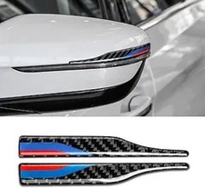 2PCS Universal Rearview Mirror Protector Sticker Anti Collision Strips Carbon Fi