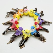 12Pcs Clip on Artificial Birds Small Feather Birds Ornament for Spring Tree Deco