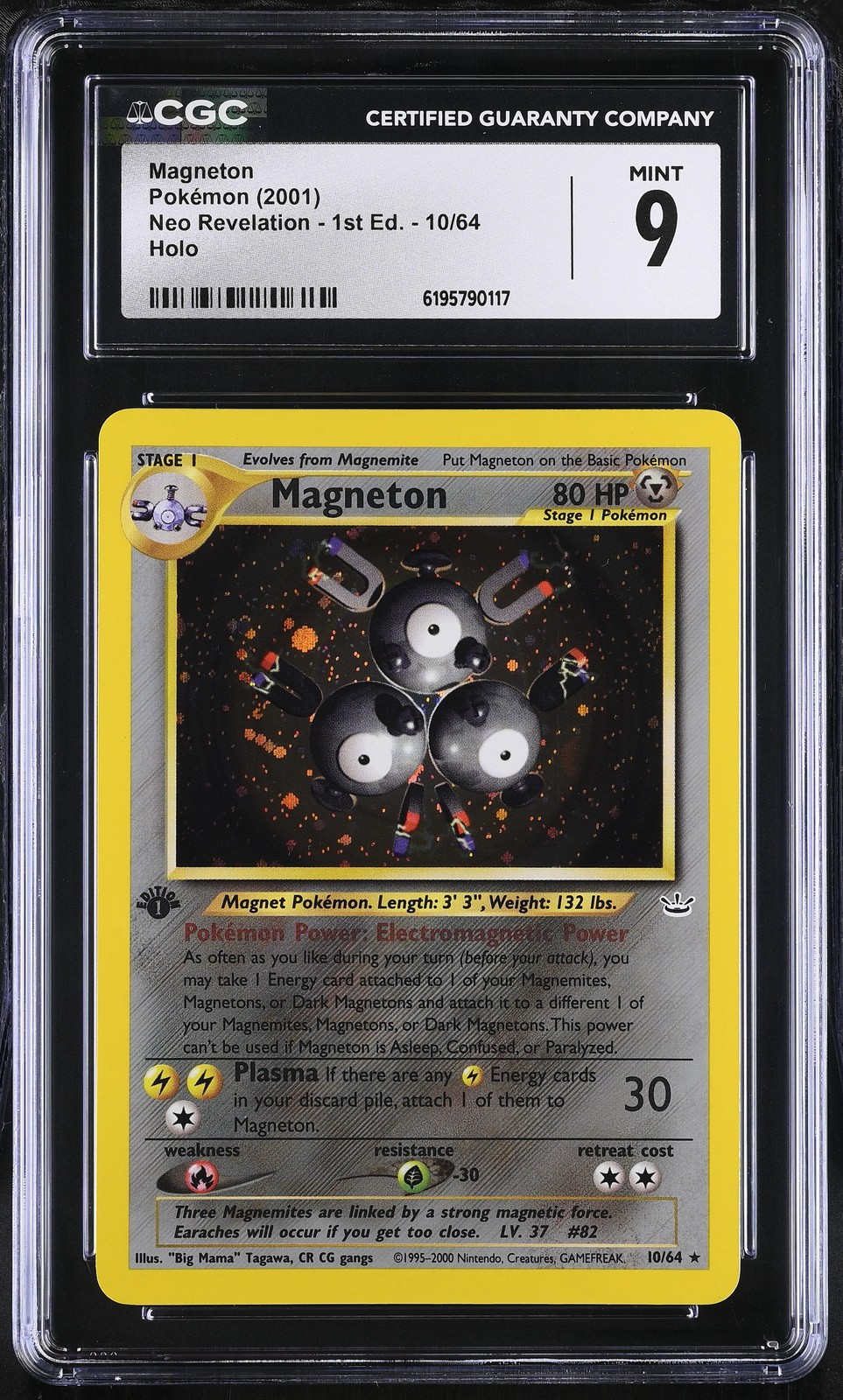 CGC 9 MINT Magneton 10/64 Neo Revelation 1st Edition Holo Pokemon Card