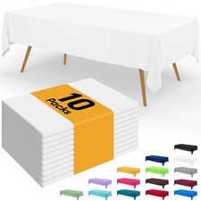 Smiry Disposable Table Cloth - 10 Pack, 54 x 108 54" x 108" - 10 Packs, White