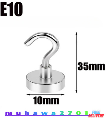 Magnethaken Extra Stark, 10 Stück 16 mm Magnet Haken Magnetic Hooks Neodym 