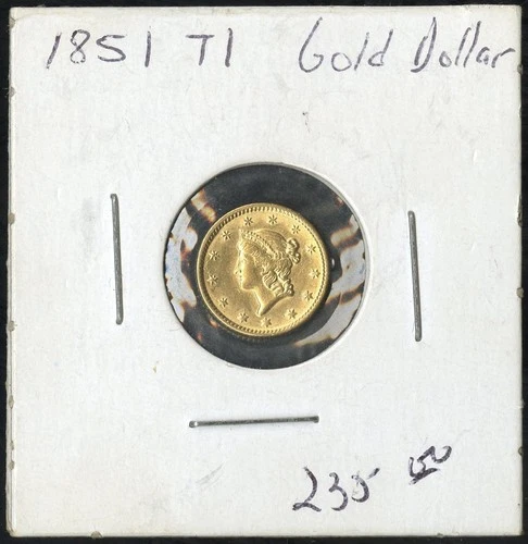 US Coin 1851 Type 1 Gold Dollar Liberty Head Small Gold Coin NO RESERVE!