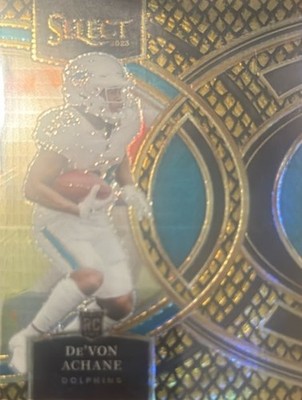 2023 Panini Select #176 De'Von Achane Dragon Scale Gold Prizms